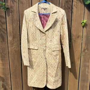 Luscious long blazer/jacket with pink lining, sz12